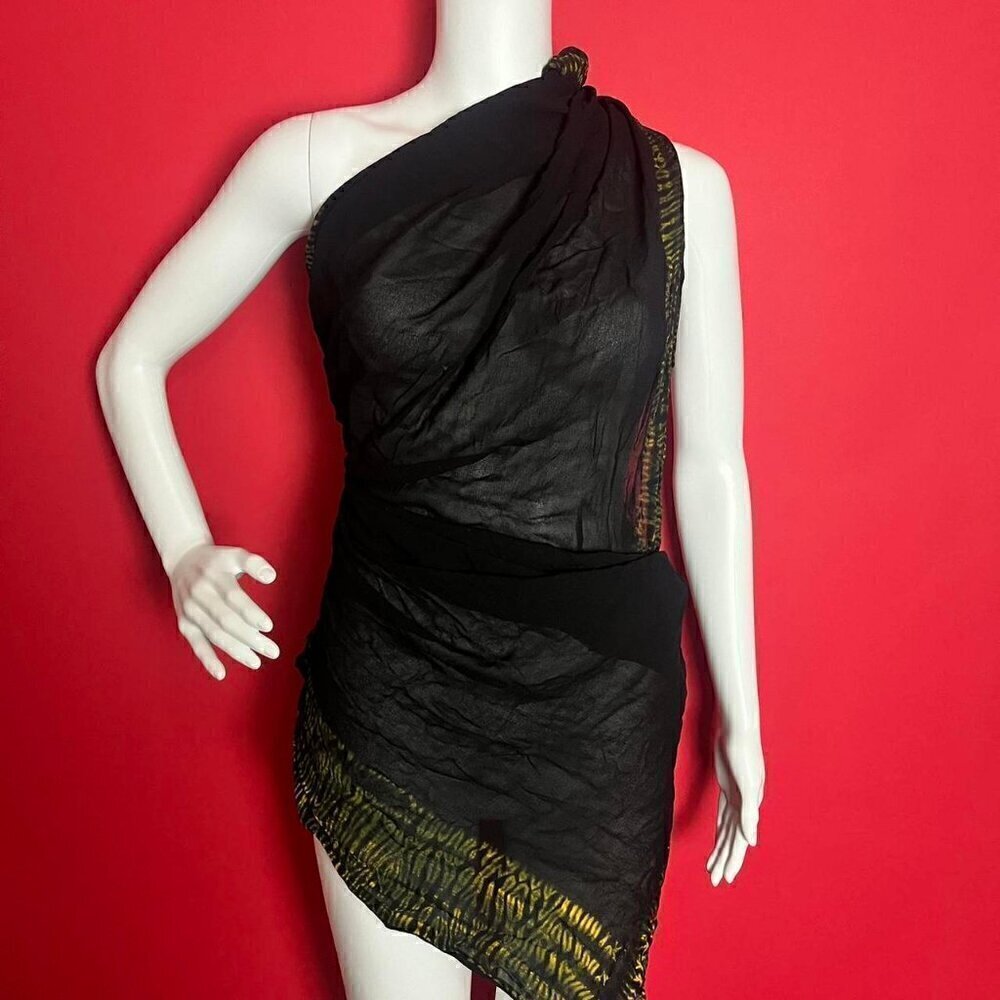 Jamaican yellow trim sheer cover up 🖤💛​​​​​​​​​​​​​​​